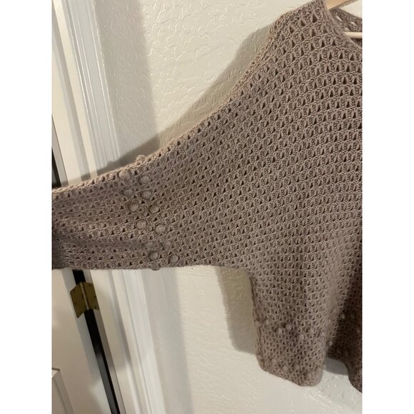 Garnet Hill Granny Core Recycled Cashmere Bobble Stitch Sweater - Picture 4 of 11